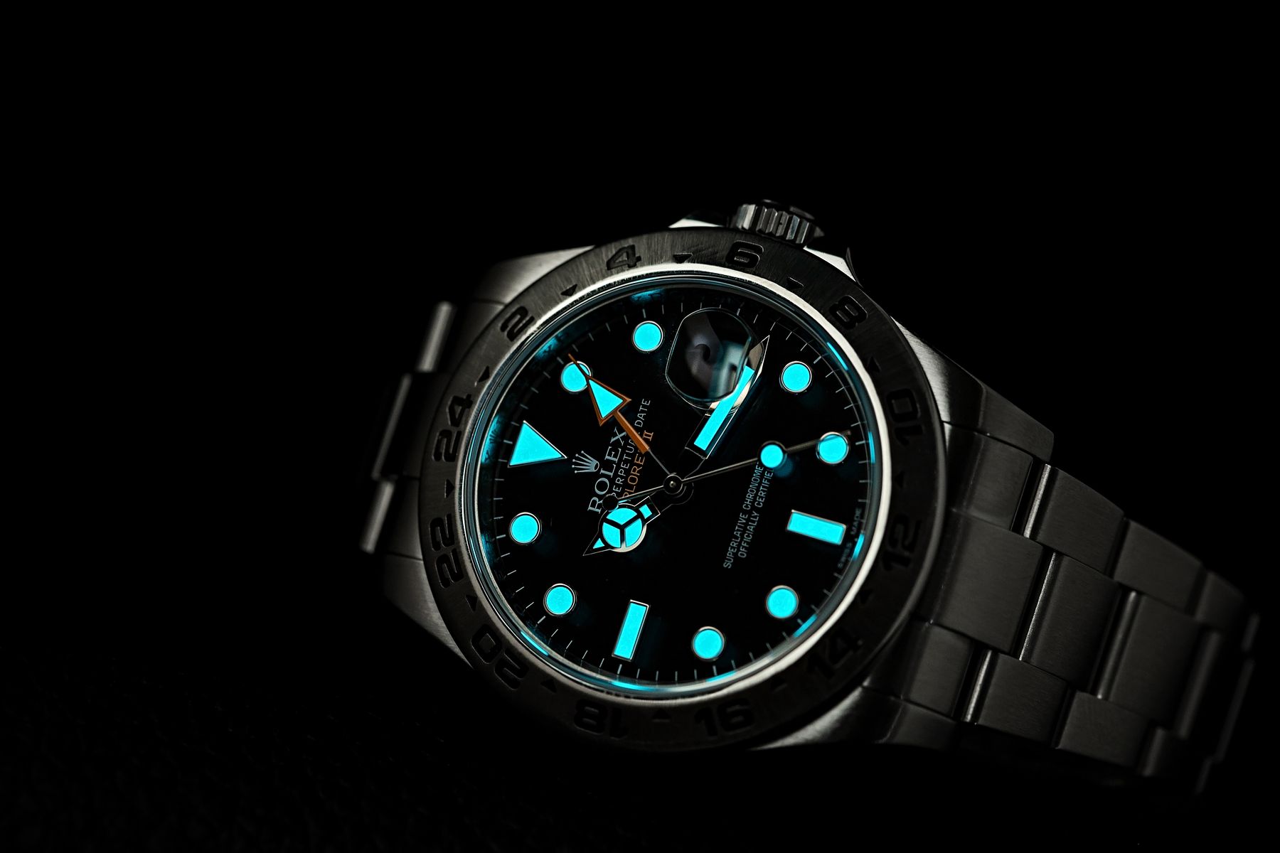 Rolex Explorer II 216570 Chromalight Lume