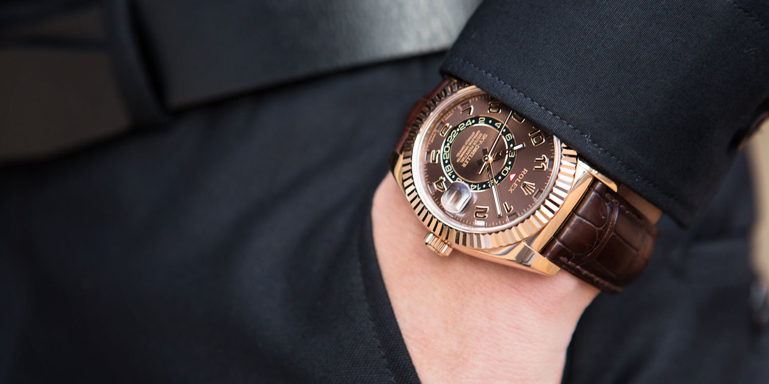 rolex sky dweller chocolate face