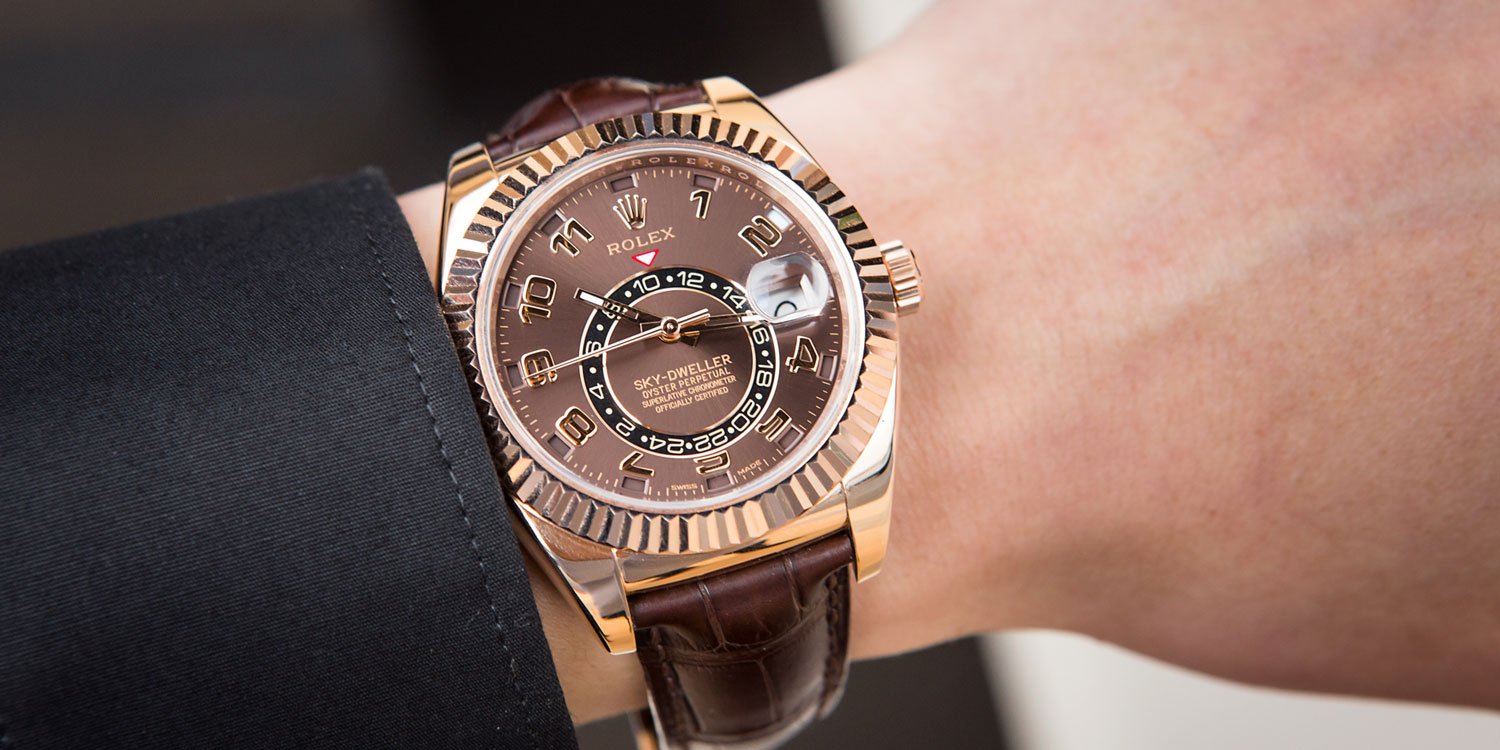 rolex sky dweller chocolate face