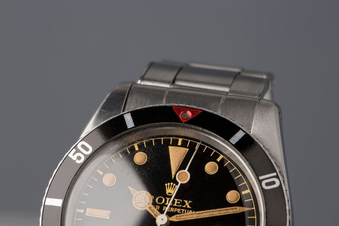 Vintage Rolex Submariner 6536 Red Triangle Bezel