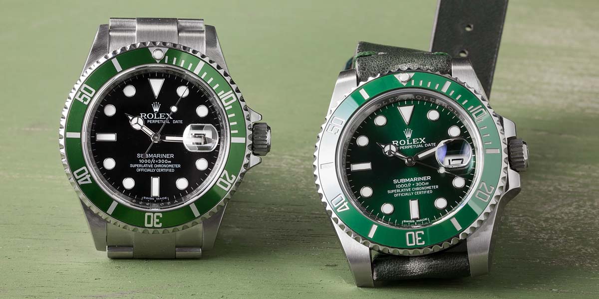 Green Rolex Submariner Watches Pre-Owned Rolex Watches Kermit Hulk Green Submariner Pros and Cons