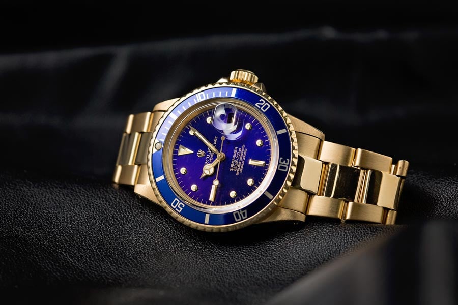First Rolex Submariner Gold Watch Blue Nipple Dial