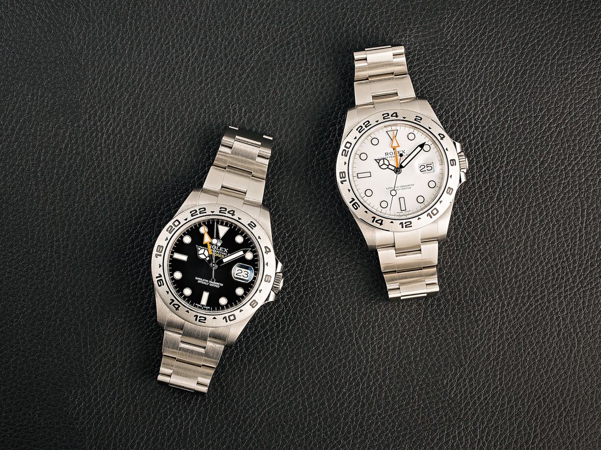 Stainless Steel Rolex Explorer II Watches 216570 Black and White