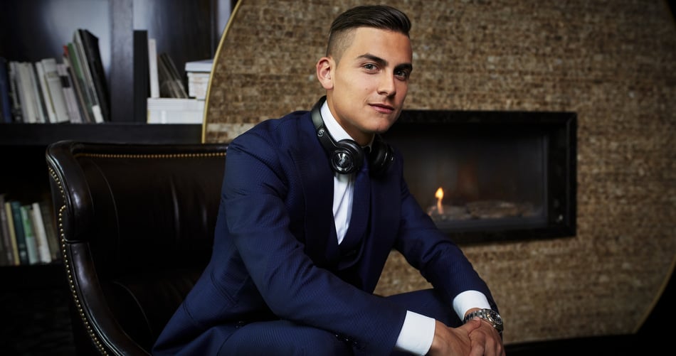 Argentine Paulo Dybala wearing a Rolex Datejust II at the Monster Headphones event