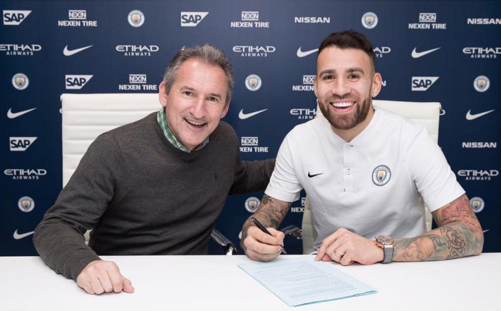 Nicolas Otamendi sporting a Hublot Big Bang Chronograph