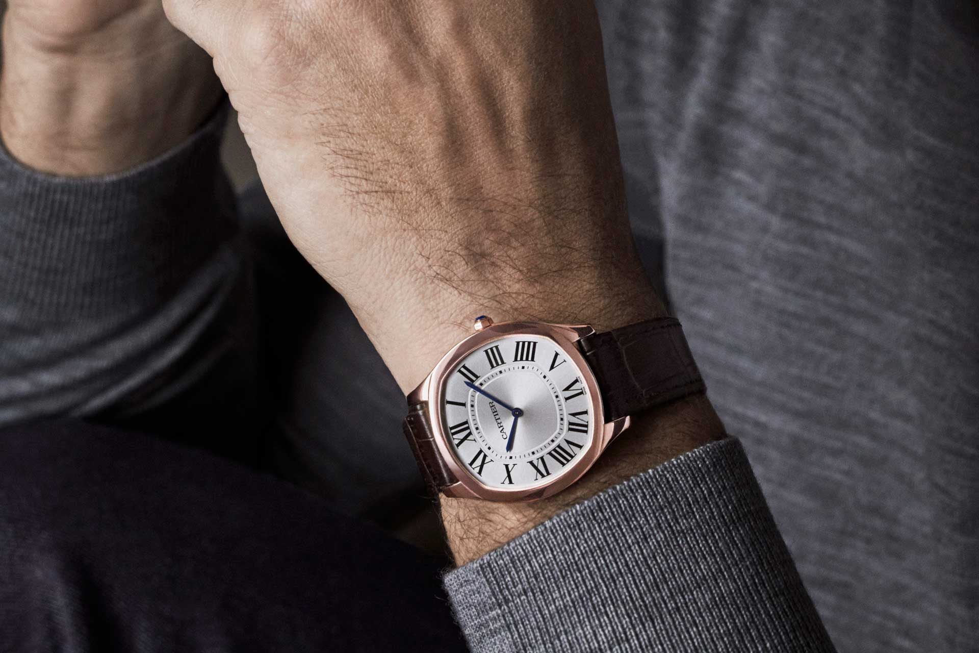 The Drive De Cartier Extra Flat in Steel is a great night out watch
