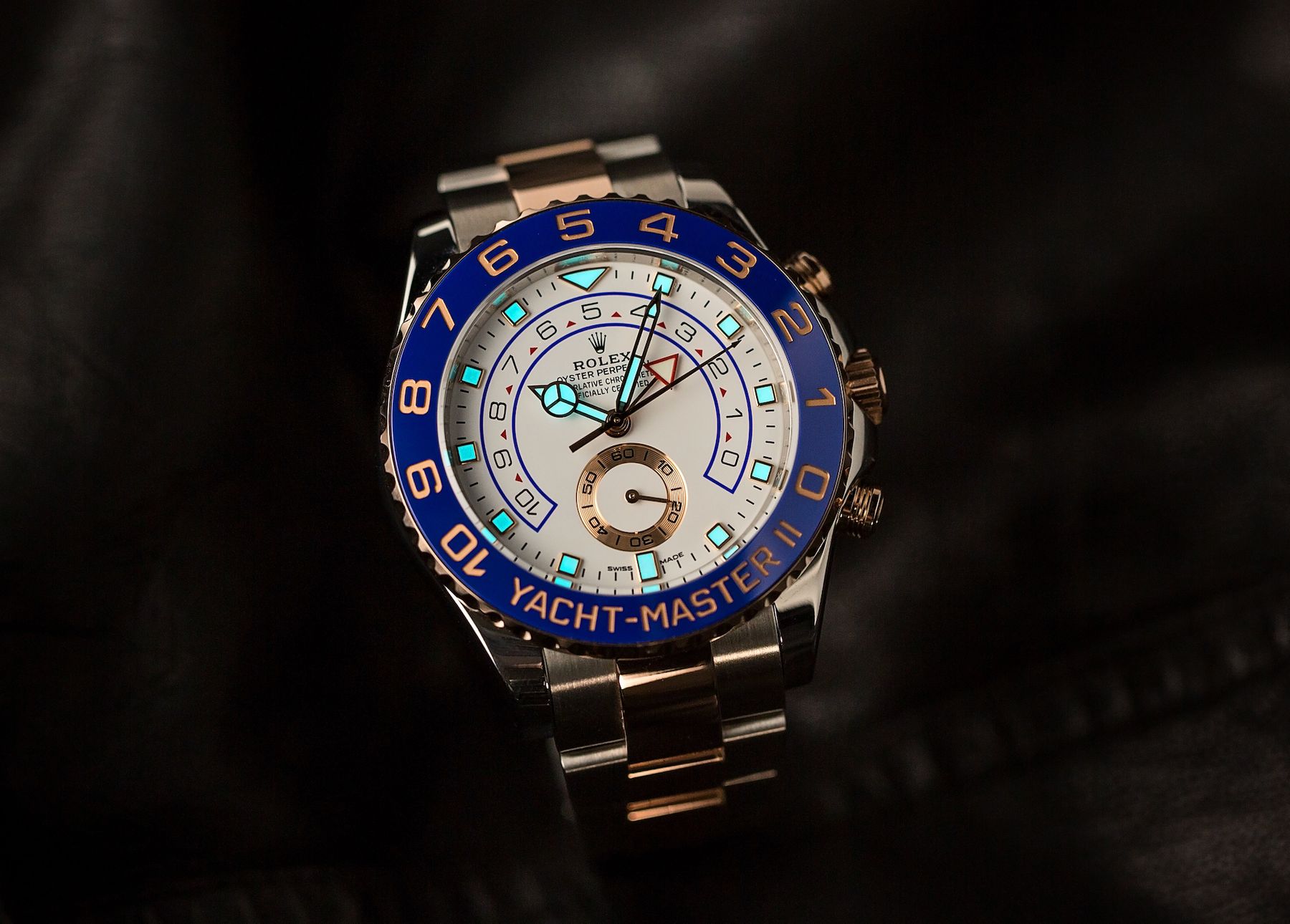 Rolex Yacht-Master II reference 116681 Everose Gold Chromalight Lume