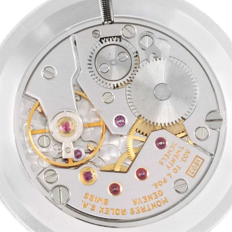 The 1602 movement inside a Rolex Cellini