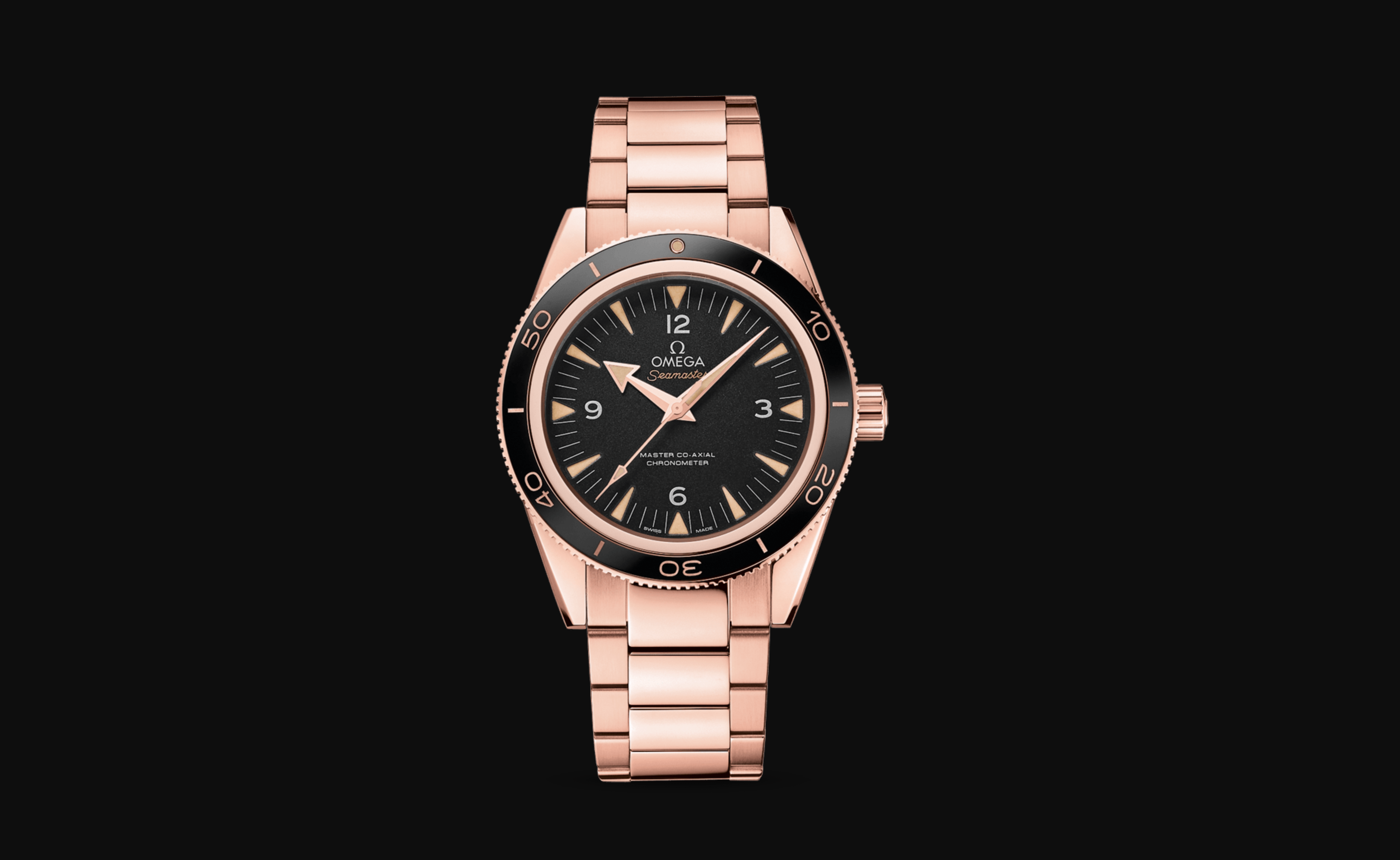The Omega Seamaster 300 Master Co-Axial in Sedna Gold