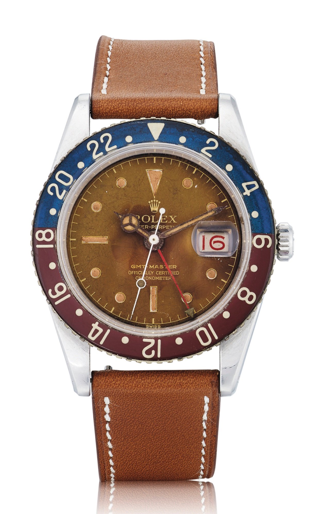 A tropical dial 6542 GMT-Master up for auction in Geneva (photo courtesy of Sothebys)