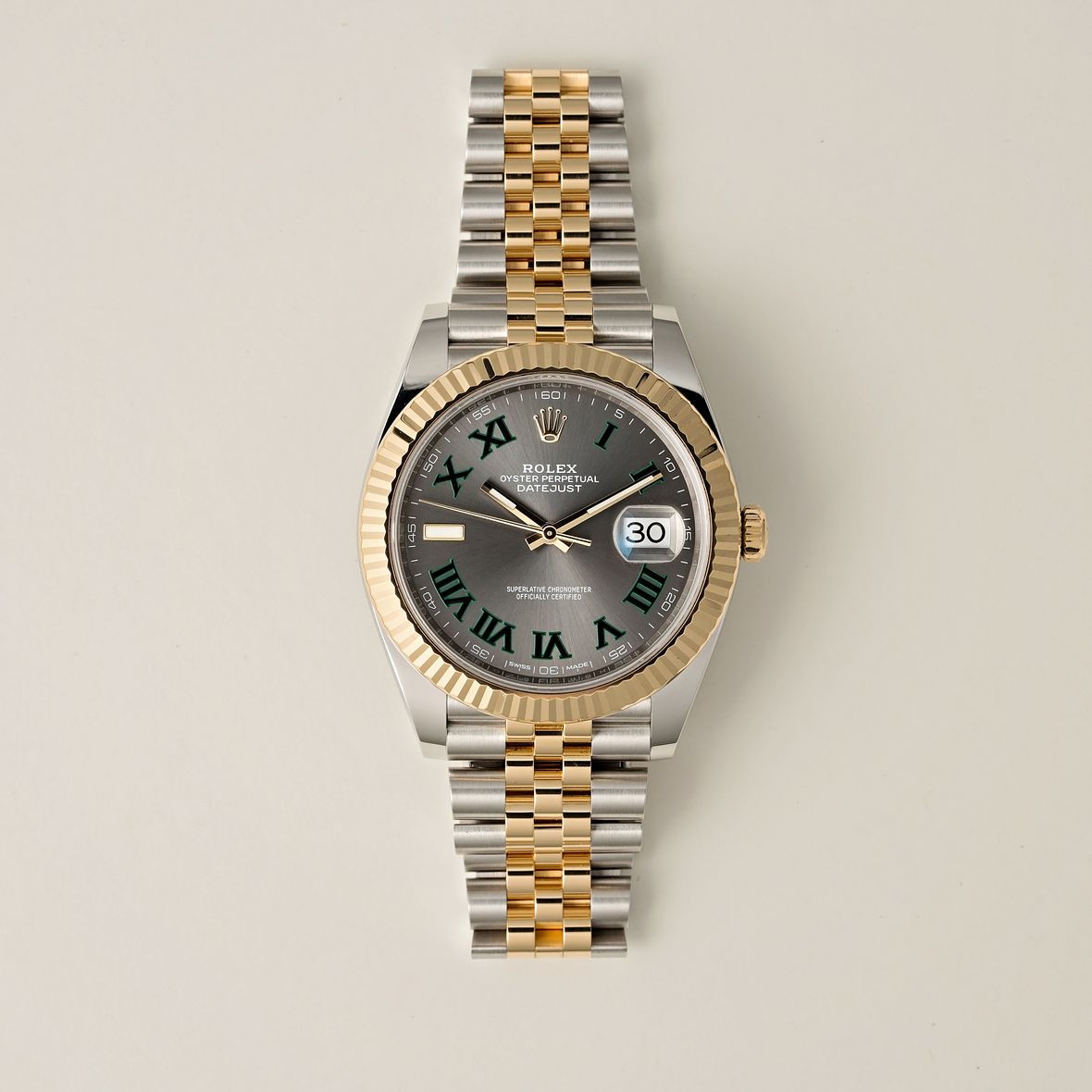 Two-Tone Rolex Datejust 126333 Steel and Gold 41mm Wimbledon Dial 