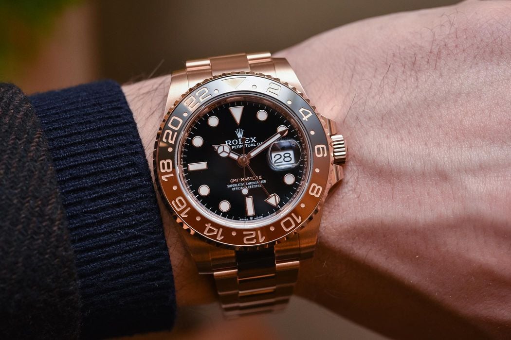 rolex gmt pink gold