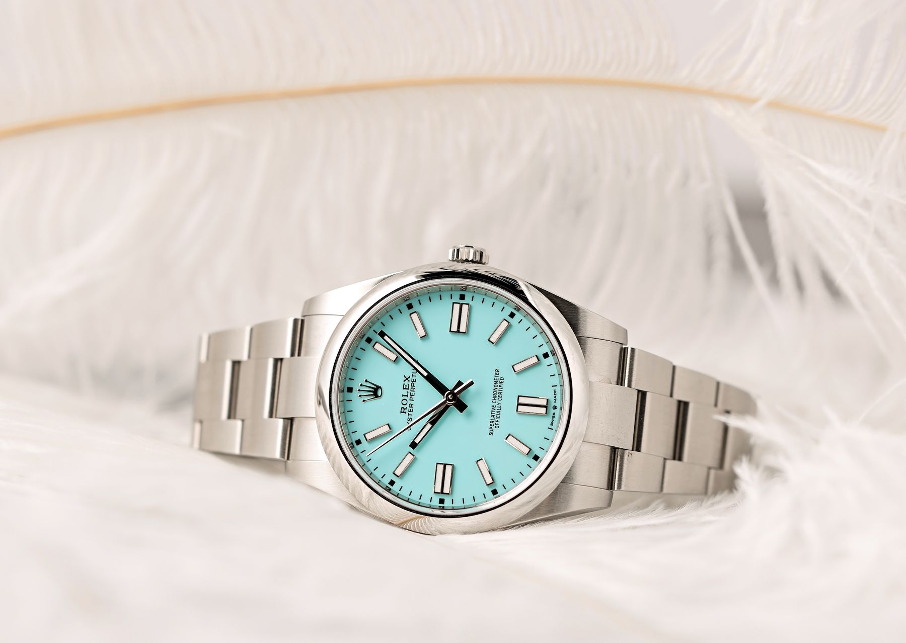 Womens Luxury Watches Rolex Oyster Perpetual 41 Turquoise Blue Dial