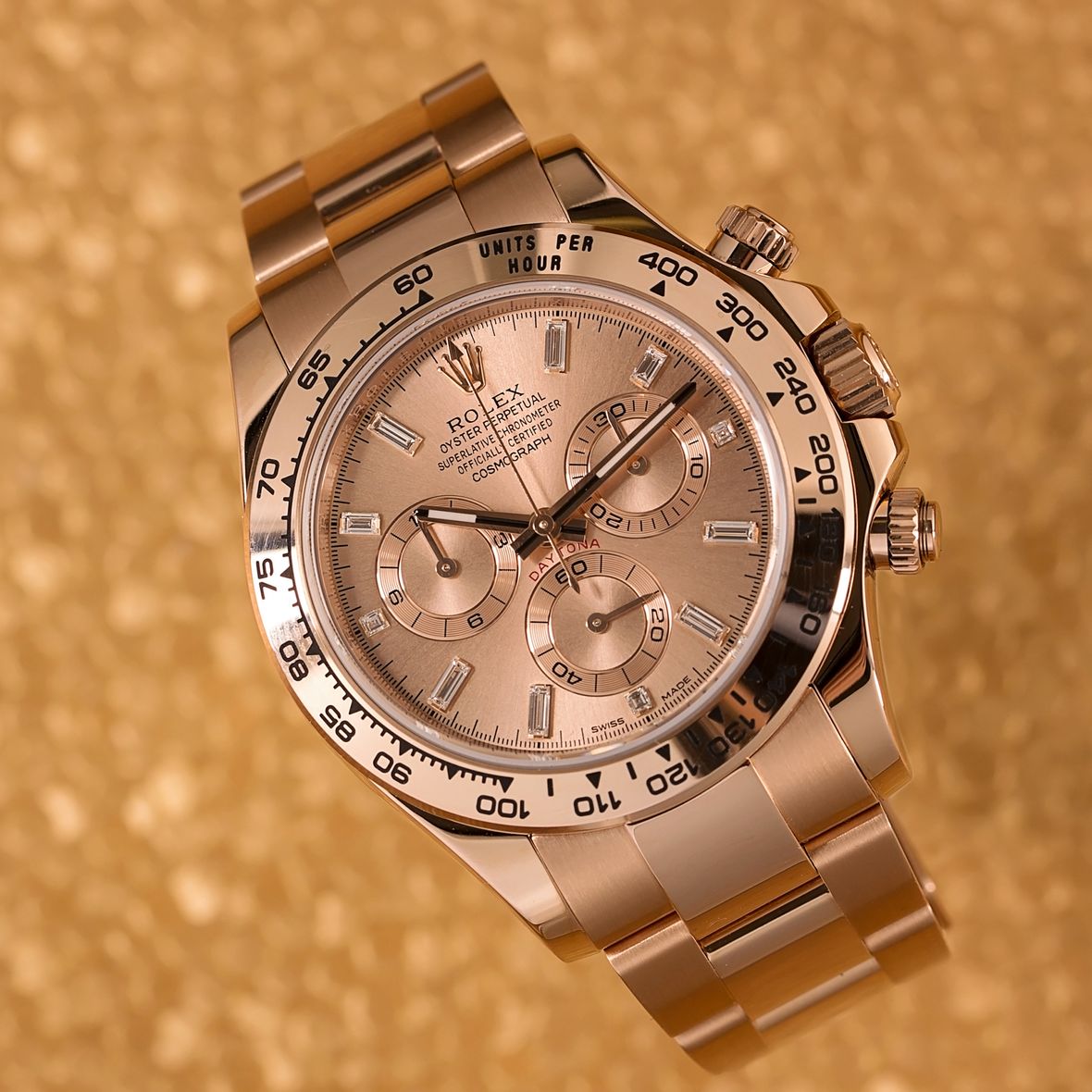 Rolex Daytona 116505 Everose Gold Baguette Diamond Dial