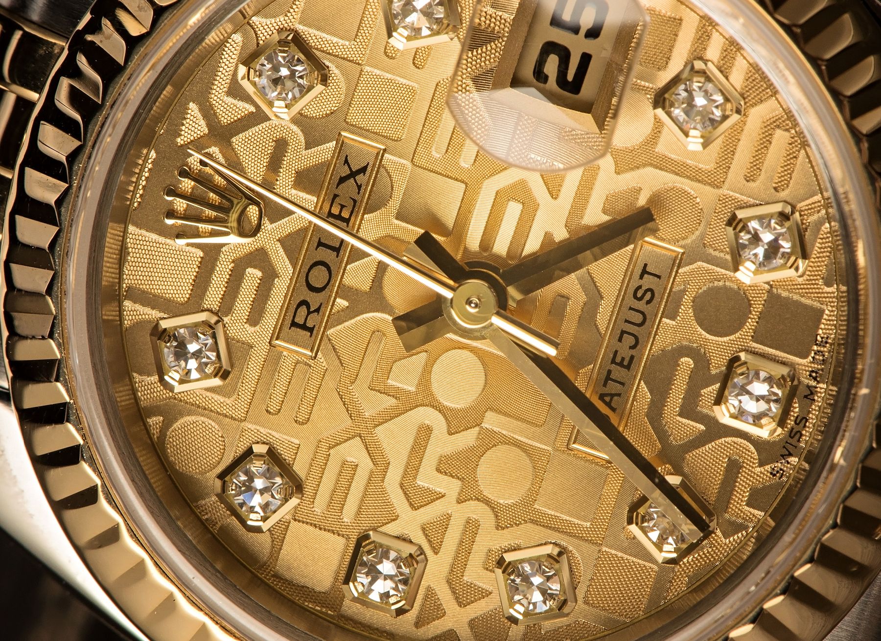 Rolex Jubilee Dial Gold Diamond Hour Indexes