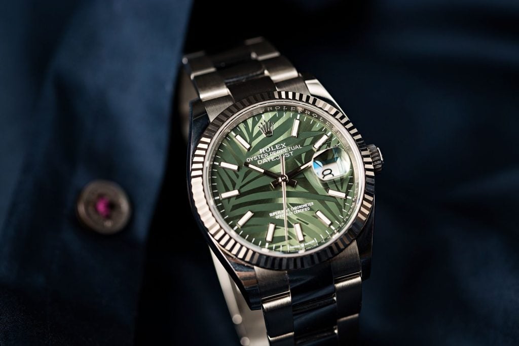 My first Rolex Datejust Green Palm Dial