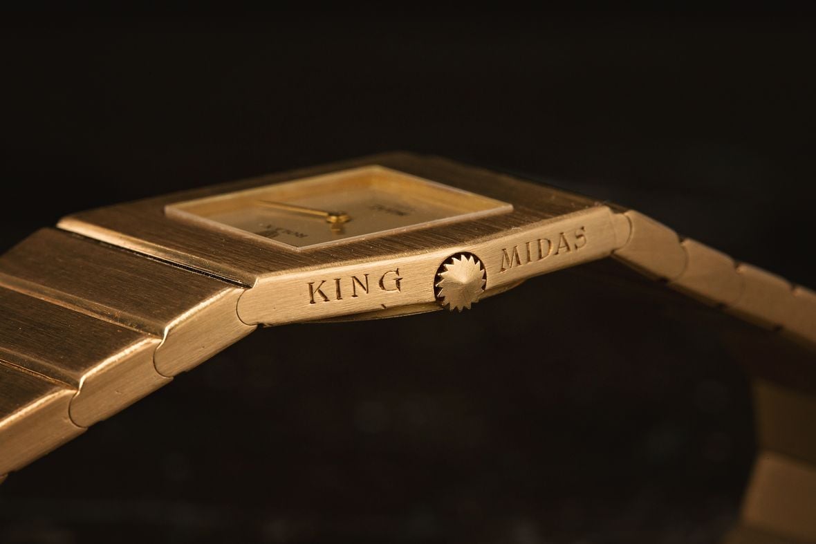 Rolex King Midas Gold Cellini Gold Watch Case Engraving Winding Crown