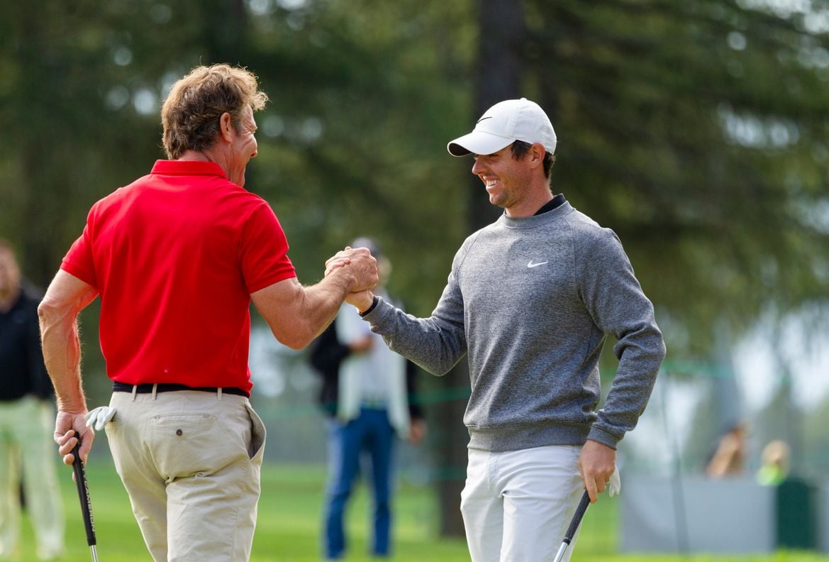 Omega Celebrity Masters - Dennis Quaid and Rory McIlroy