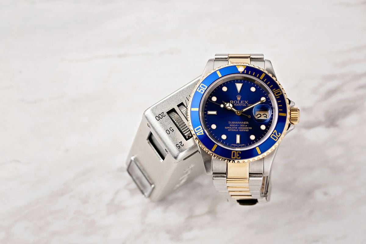 Blue Rolex Submariner Two-Tone 16613