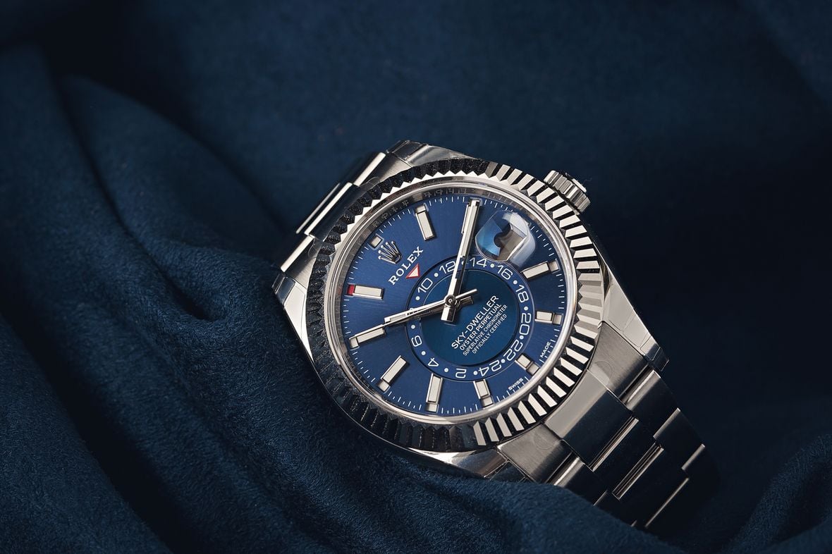 Blue Rolex Sky-Dweller Stainless Steel 326934