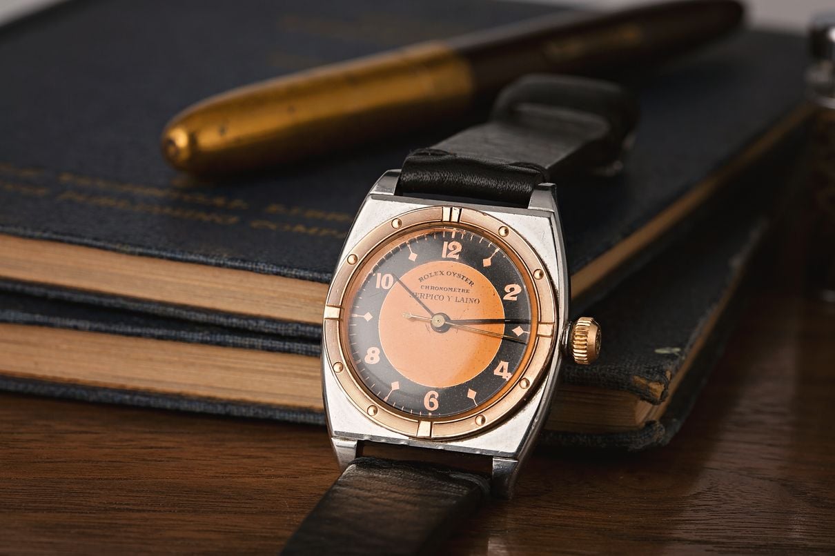 Rolex Oyster Reference 3359 Serpico y Laino Dial Two-Tone Rose Gold
