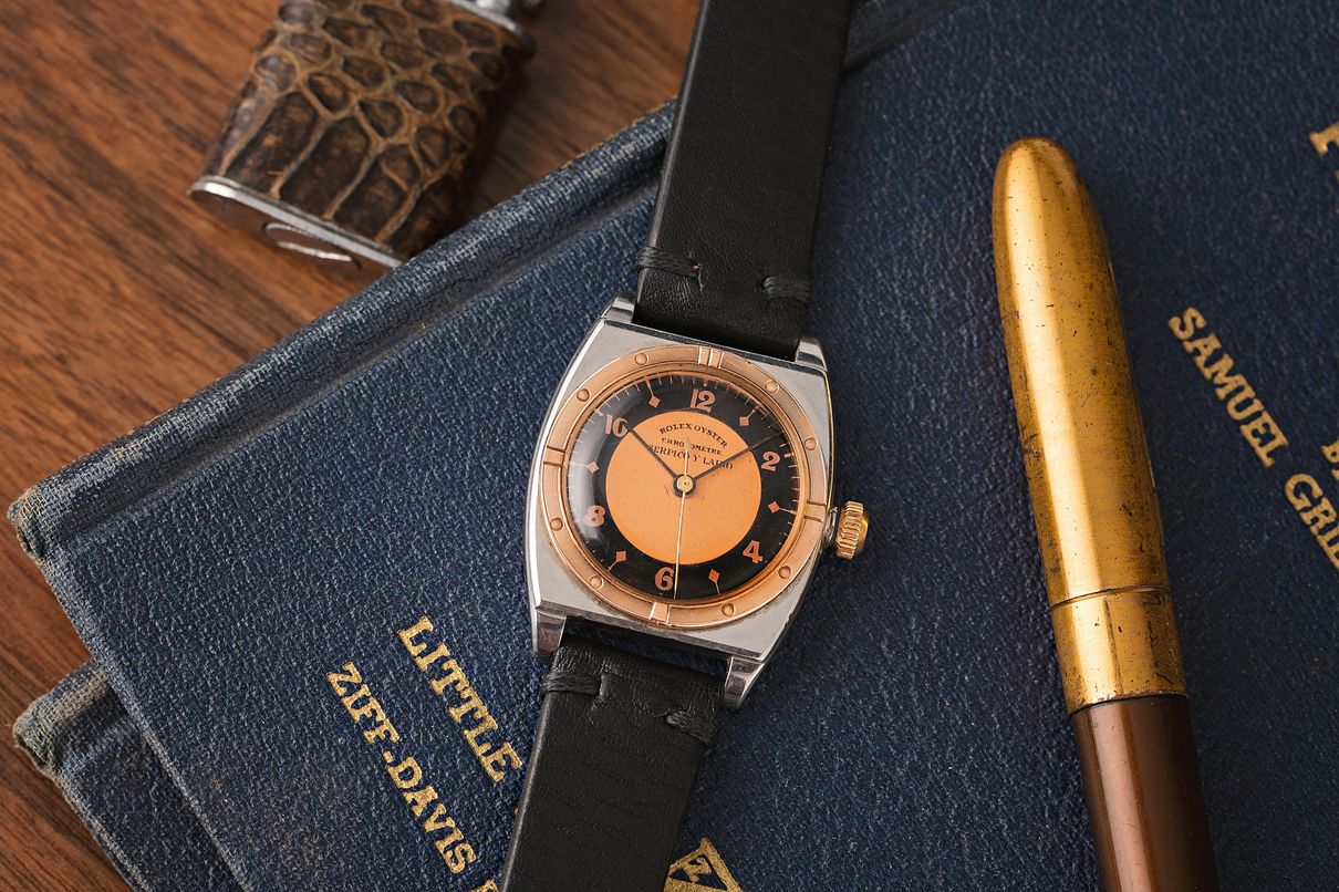 Rolex Oyster 3359 with Art Deco Serpico y Laino Dial Rolex Oyster Reference 3359 Serpico y Laino Dial Two-Tone Rose Gold