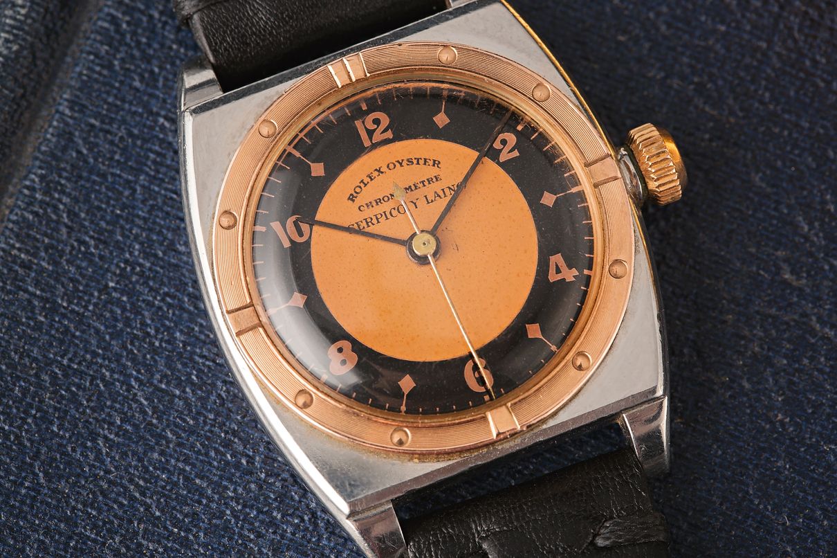 Rolex Oyster Reference 3359 Serpico y Laino Dial Two-Tone Rose Gold