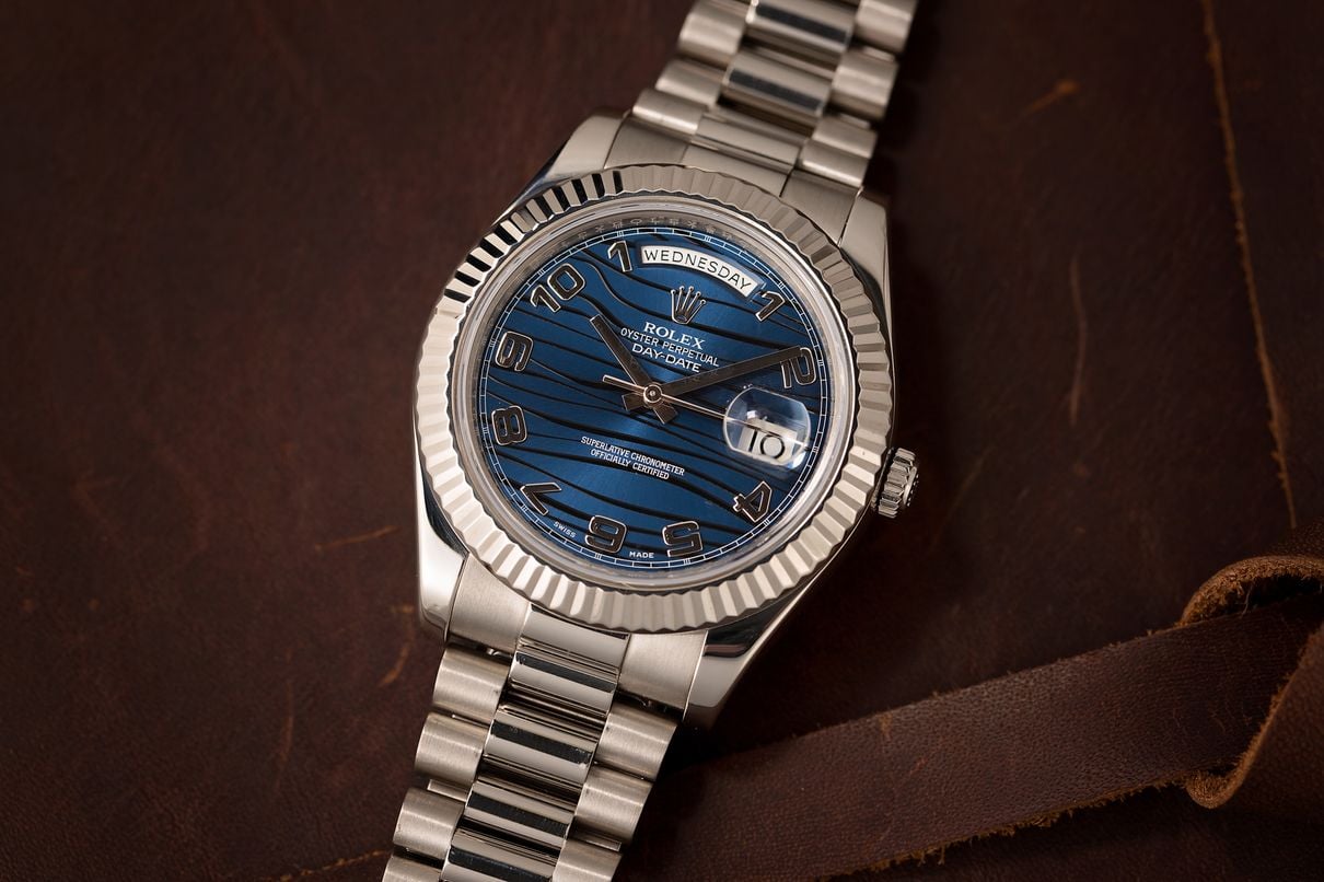 Rolex Watches Blue Dial Buying Guide Day-Date President Whtie Gold