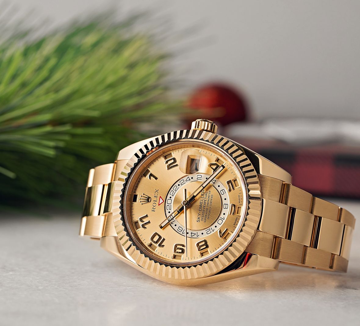 Best Luxury Watches Holiday Gifts Gold Rolex Sky-Dweller 326938 