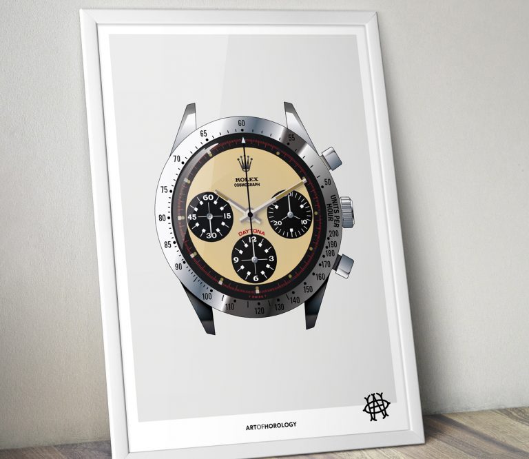 Art of Horology Print - Paul Newman Daytona watch themed gifts for men Art of Horology Print - Paul Newman Daytona