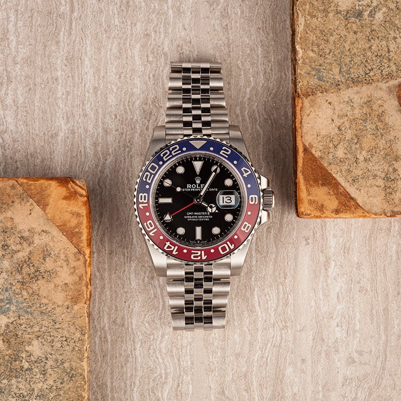 Rolex vs. Tudor: GMT Watch Comparison Pepsi reference 126710BLRO stainless steel Jubilee