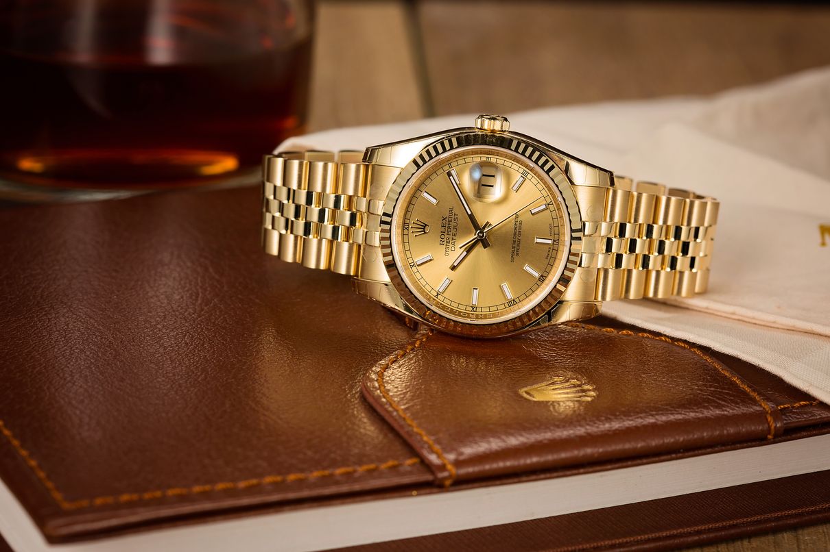 rolex datejust solid gold