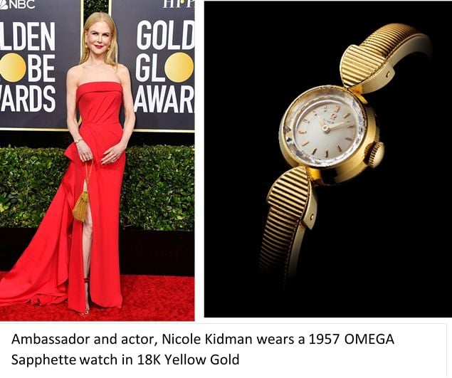 Omega Watches at the Golden Globes Nicole Kidman Vintage Sapphette