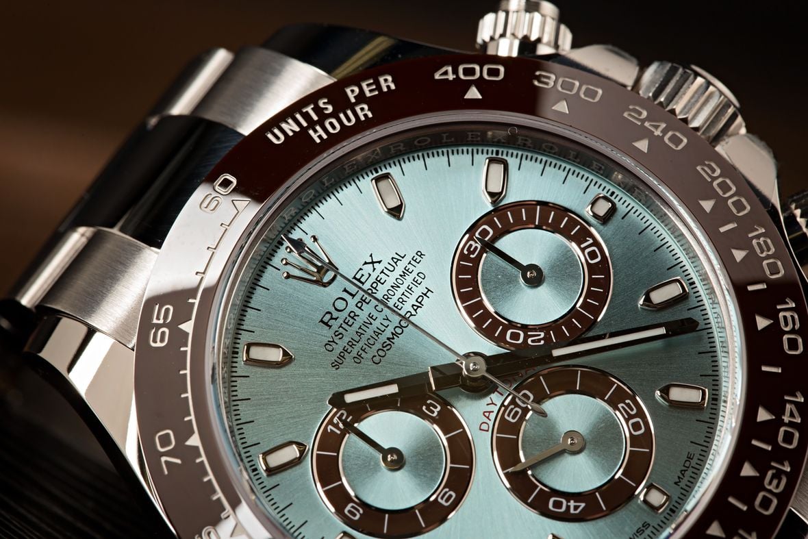 Rolex Daytona Platinum Ice Blue Brown Reference 116506