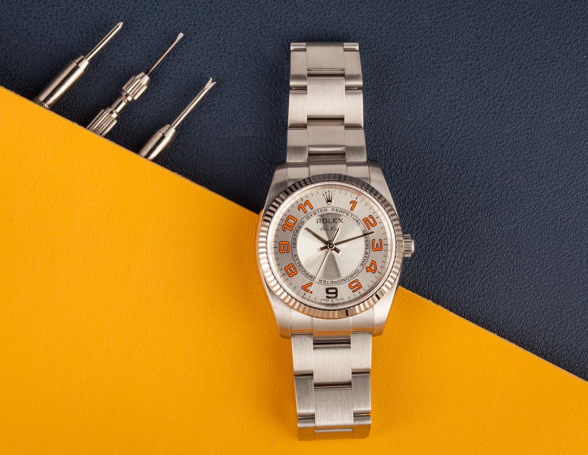 Rolex Air-King 114234 Orange Arabic Circle Dial