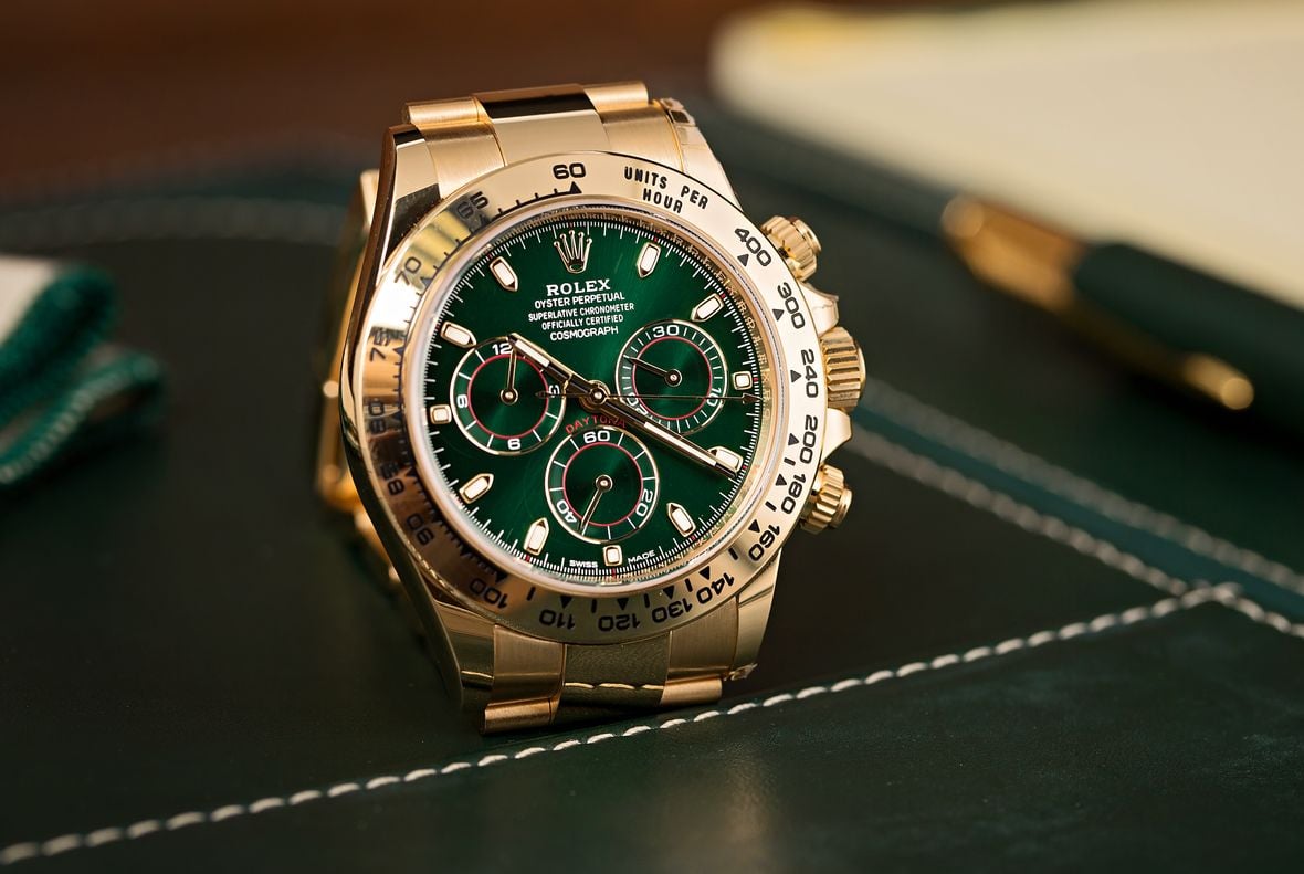 Green Rolex Daytona 116508 Yellow Gold