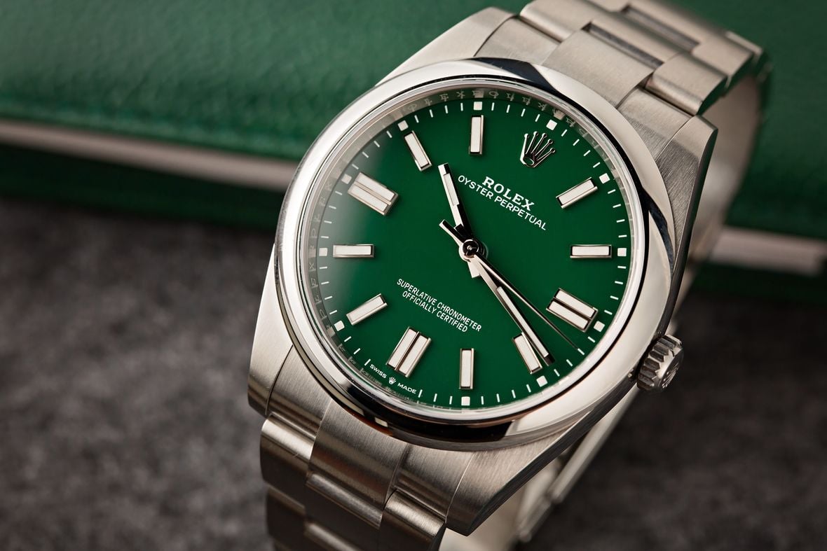Rolex Oyster Perpetual Green Dial 41mm Caliber 3230