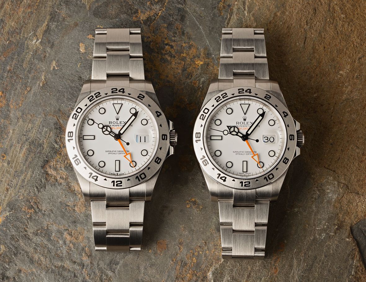 Rolex Polar Explorer II Comparison 42mm 226570 vs. 216570 White Dial