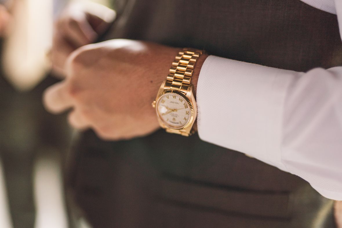 Rolex President Yellow Gold White Roman Dial
