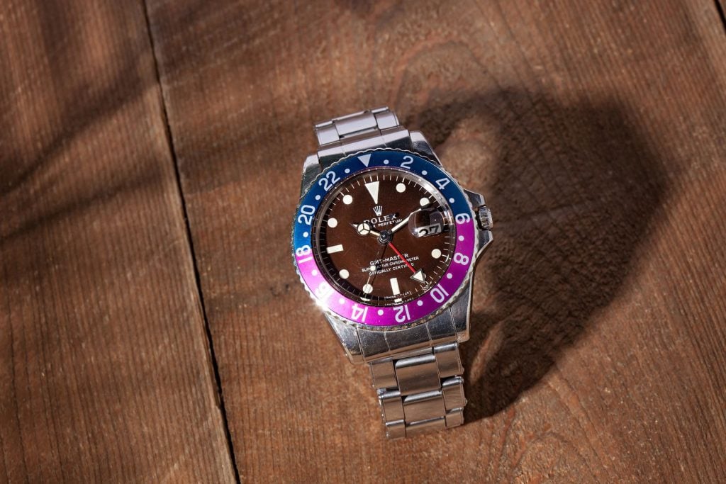 Vintage Rolex GMT-Master II 1675 Tropical Dial Auction