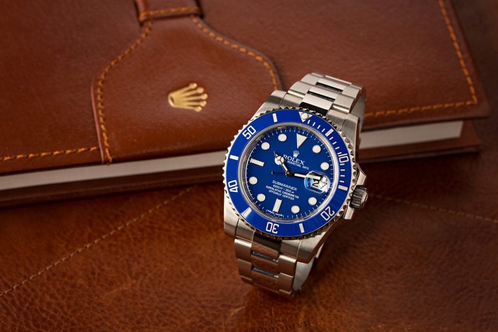 Gold Rolex Submariner ref. 116619 "Smurf"