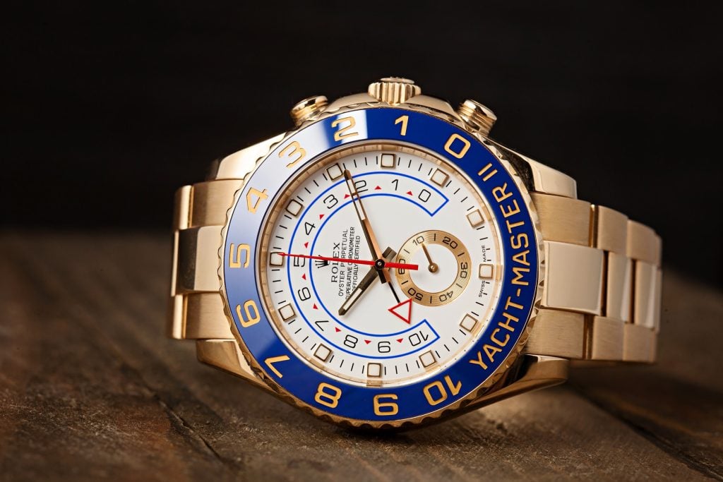 yellow gold rolex yacht-master ii watch