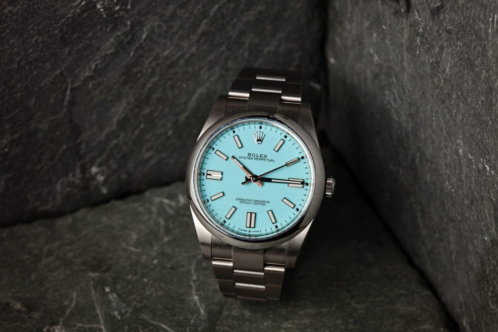 Pre-Owned Luxury Watch Gift Rolex Oyster Perpetual Tiffany Blue