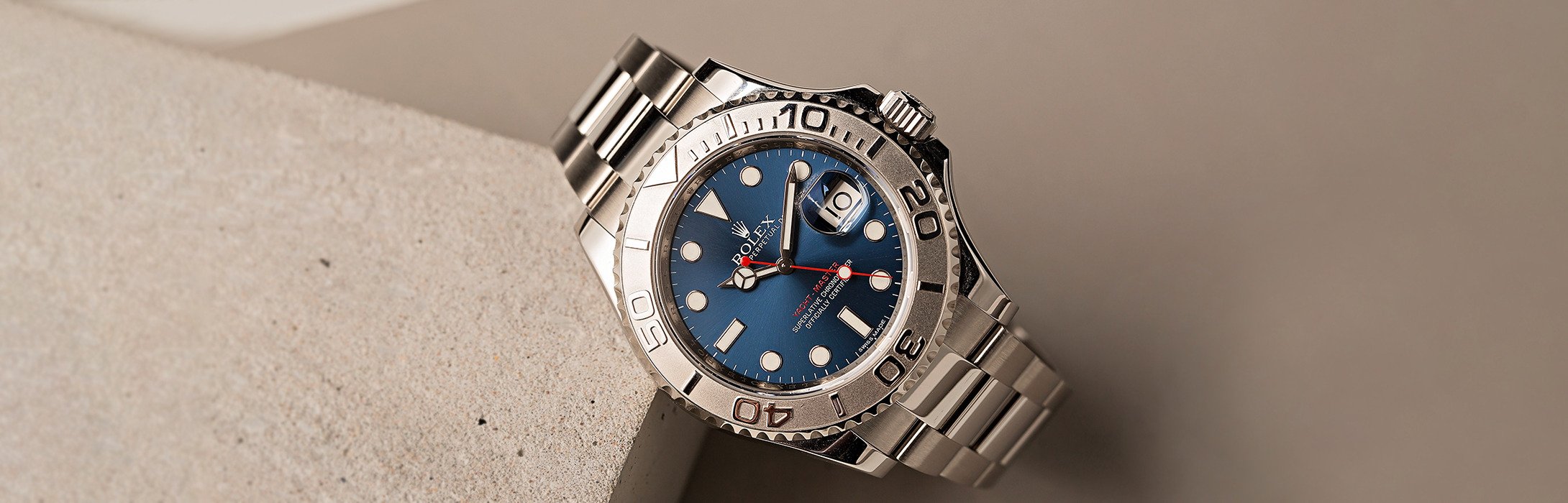 Rolex Yacht-Master 40MM Platinum Bezel/Blue Dial Stainless Steel Watch