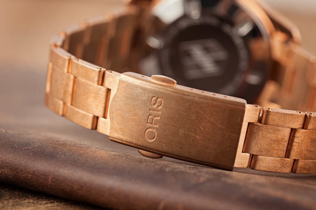 Bronze Oris Watch Bracelet Clasp Patina