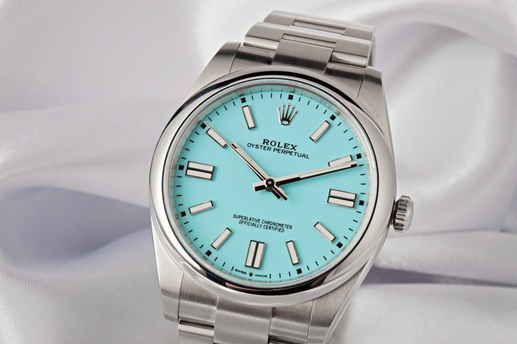 Rolex Tiffany Blue Dial Oyster Perpetual Stainless Steel Turquoise