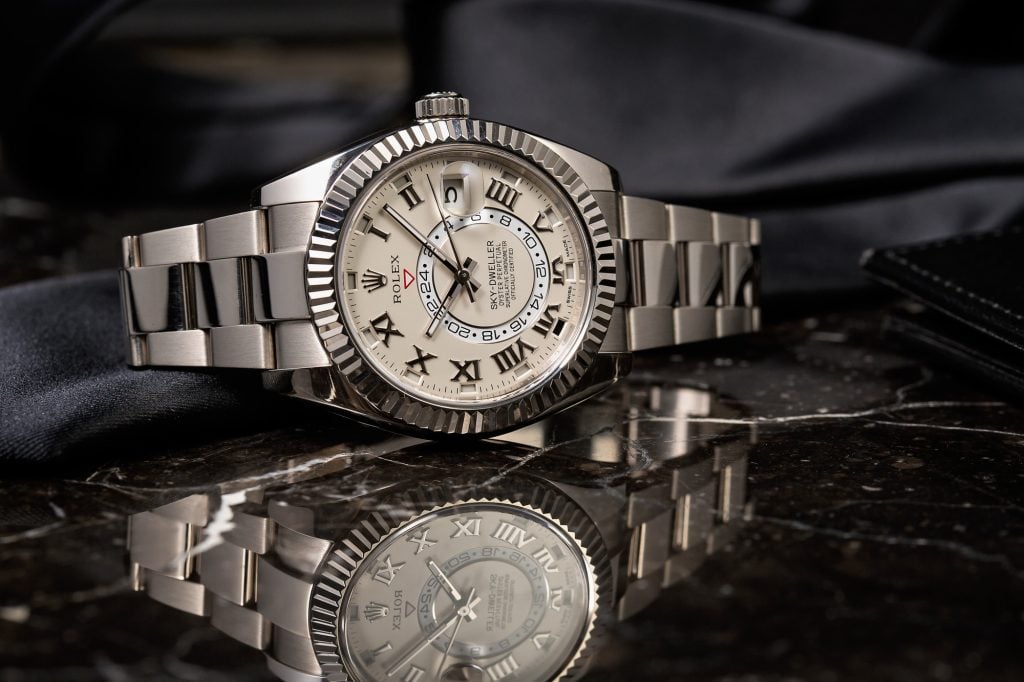 White Gold Rolex Sky-Dweller 326939 Luxury Travel Watch
