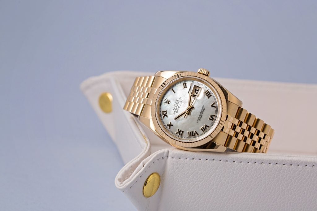 Mother of Pearl Rolex Datejust Jubilee Yellow Gold