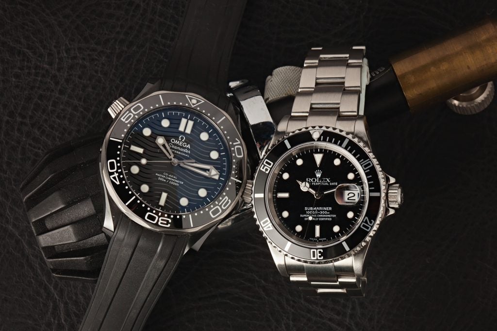 Omega Seamaster and Rolex Submariner Watches