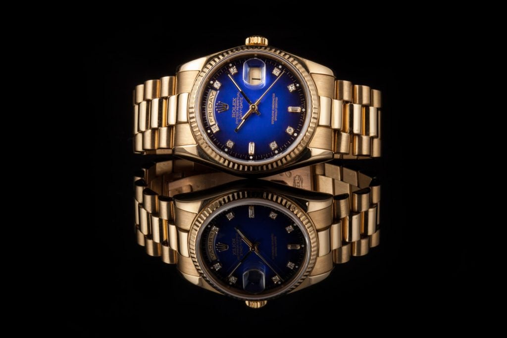 Rolex Day-Date President 118238 - Blue Vignette Diamond Dial
